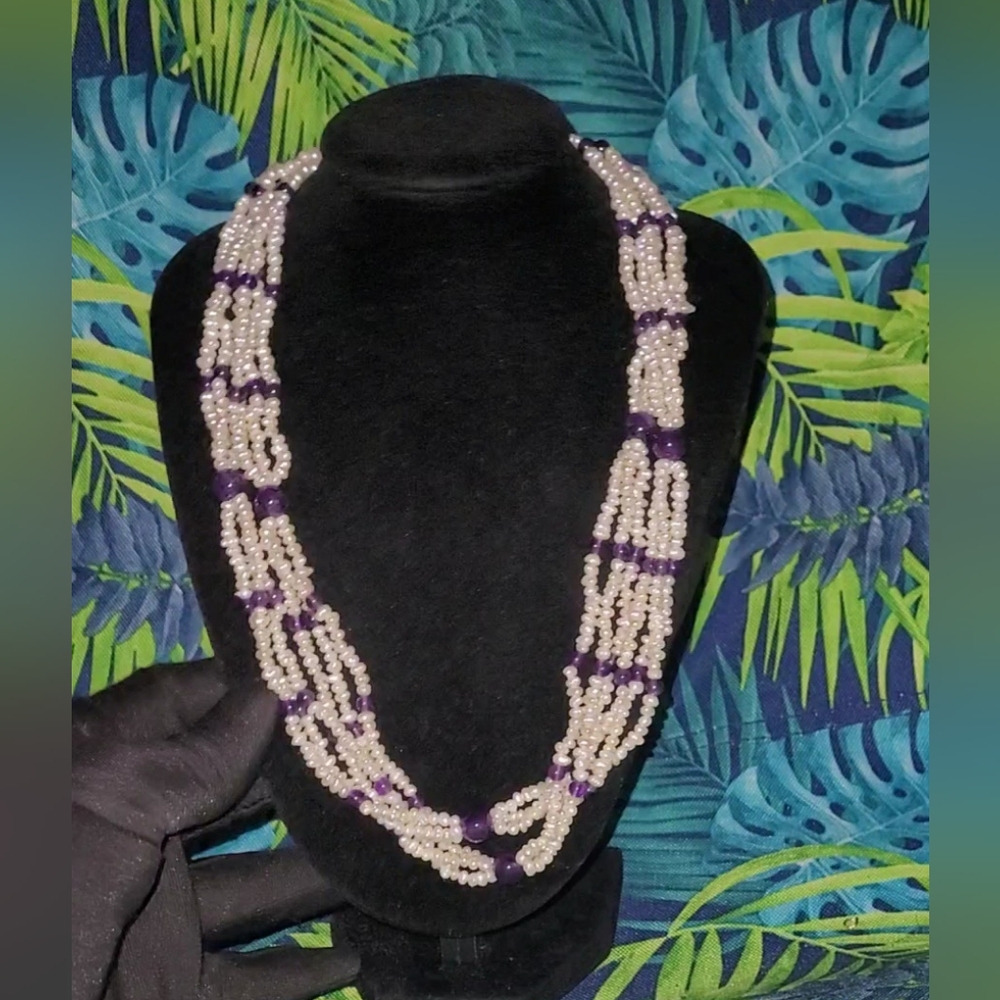 LOWSTART🚨VTG GENUINE PEARL & GENUINE AMETHYST EUC🌹💕(ALREADY CLEANED POLISHED)